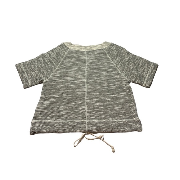 NWT Banana Republic  Short Sleeve Sweater Grey Drawstring Cotton Blend size M - Picture 5 of 7